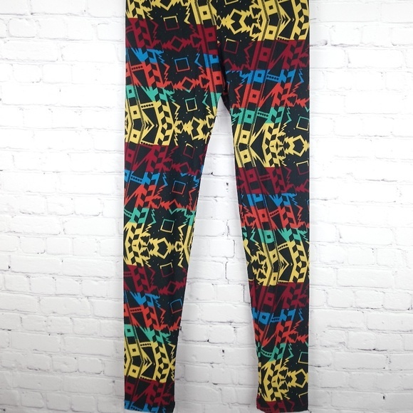 New SOFT OS (2-10) LuLaRoe Legging Aztec print stretch high waisted no show - Picture 3 of 6